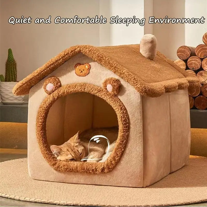 Foldable Pet House Removable Dog Bed Washable Cat House Puppy