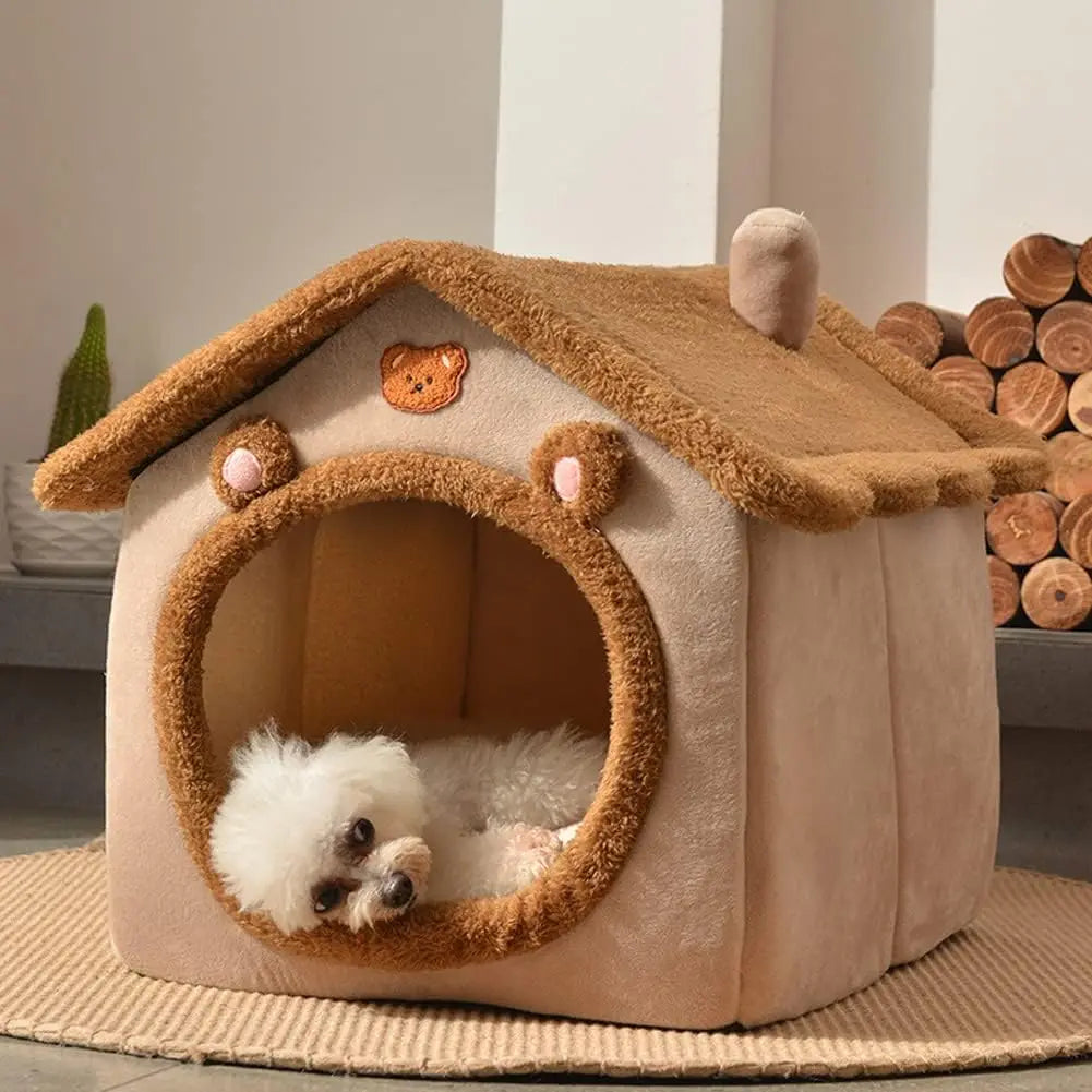 Foldable Pet House Removable Dog Bed Washable Cat House Puppy