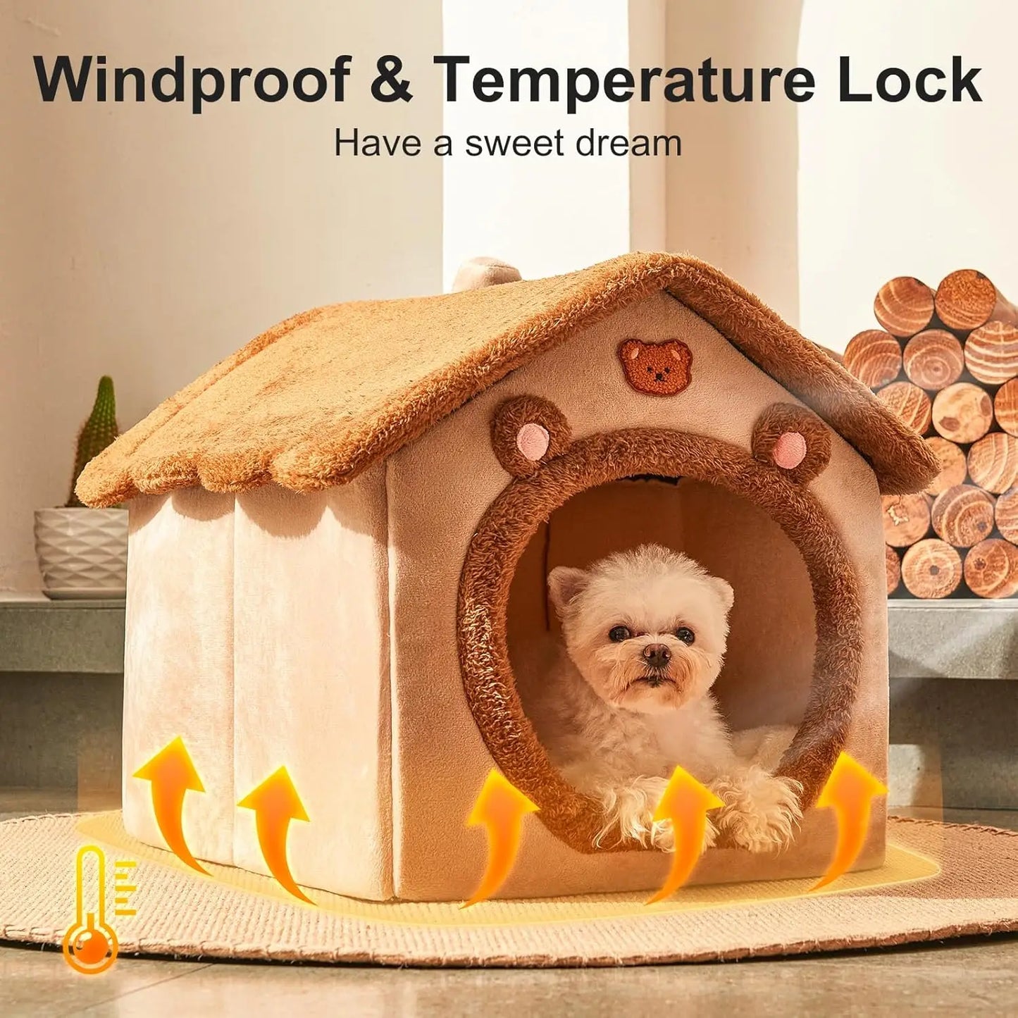 Foldable Pet House Removable Dog Bed Washable Cat House Puppy