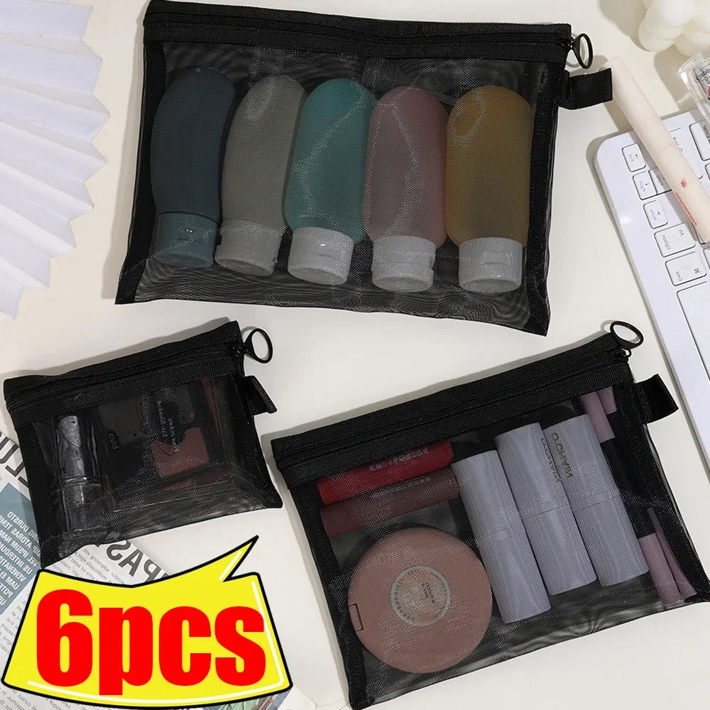 : Portable Mesh Makeup Bag