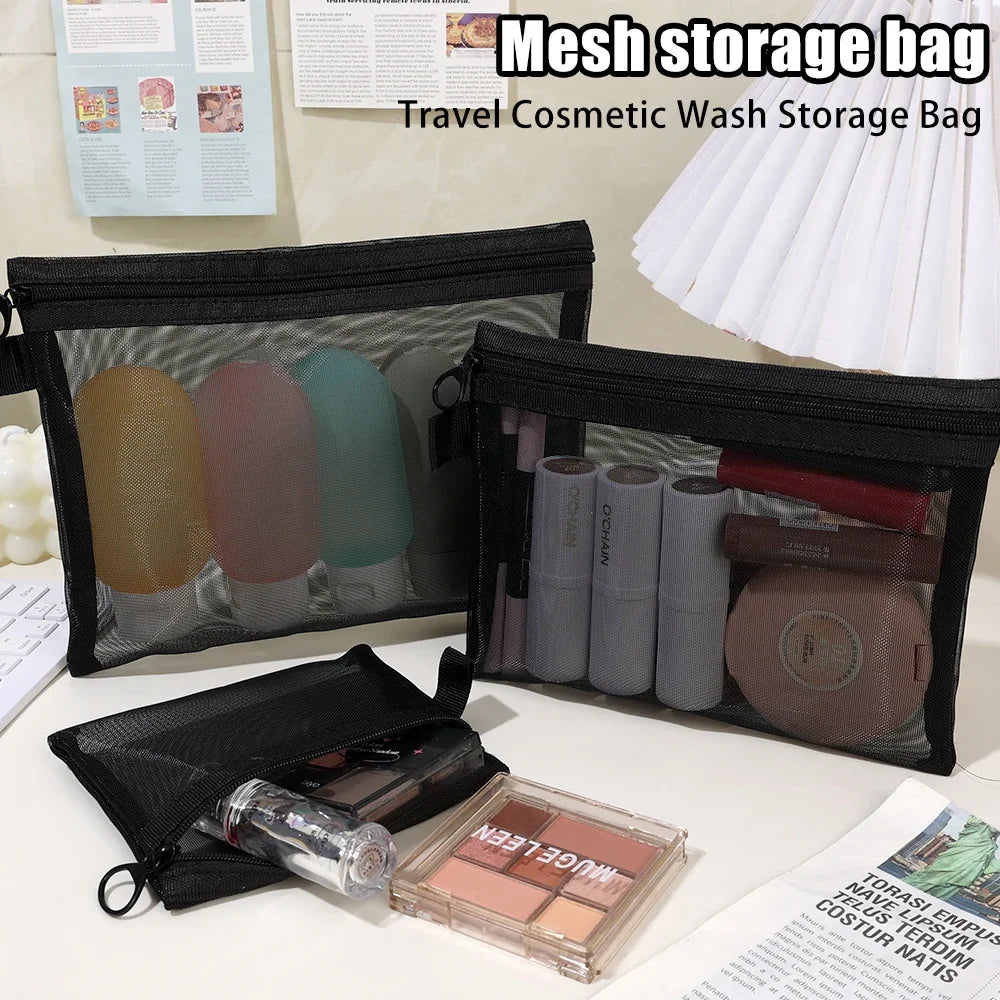 : Portable Mesh Makeup Bag
