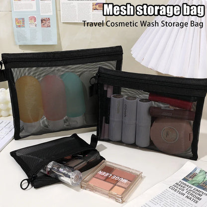 : Portable Mesh Makeup Bag