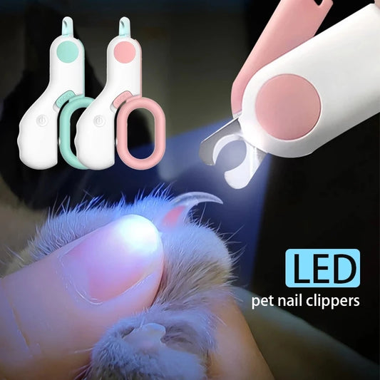 Cat Dog Nail Clipper Cutter Professional Pet Claw Trimmer with LED Light and Safety Lock