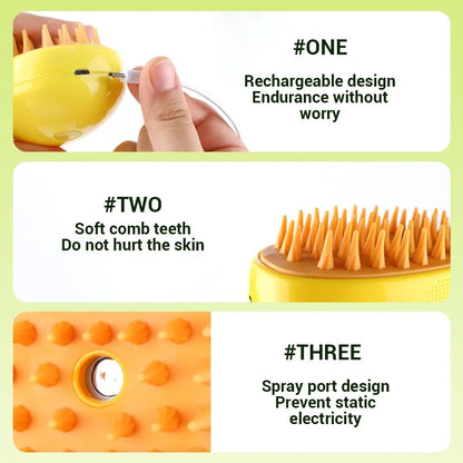 pet steam brush 3-in-1