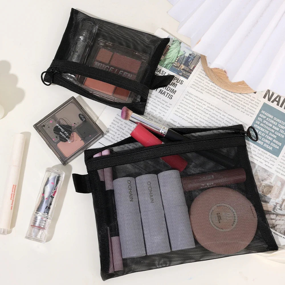 : Portable Mesh Makeup Bag
